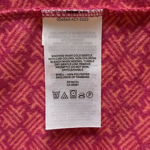 Columbia Bright Pink Geometric Print Quarter Zip Fleece Pullover Women’s Size M - Picture 6 of 7